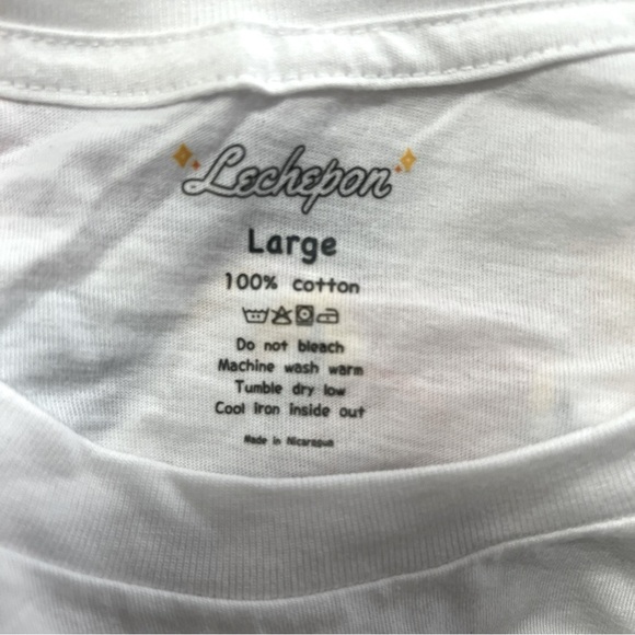 Lechepon Japanese Kakigori Kanji Shaved Ice Dessert Logo Funny Shirt Large NWOT - Picture 6 of 6